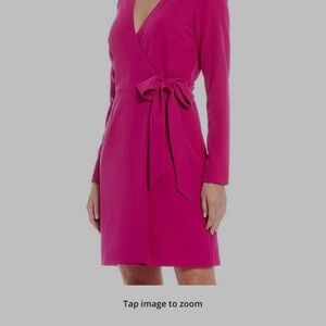 Alex Marie Fuchsia Long Sleeve Wrap Dress